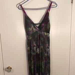 Allison Brittney Peacock Maxi Dress M